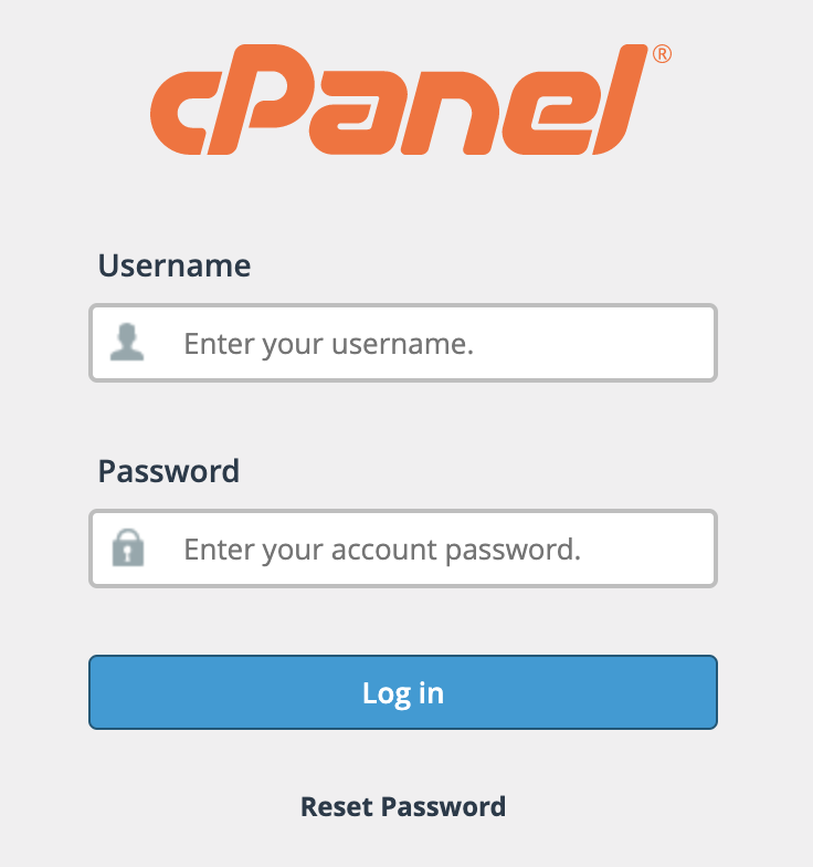 c-panel login and password